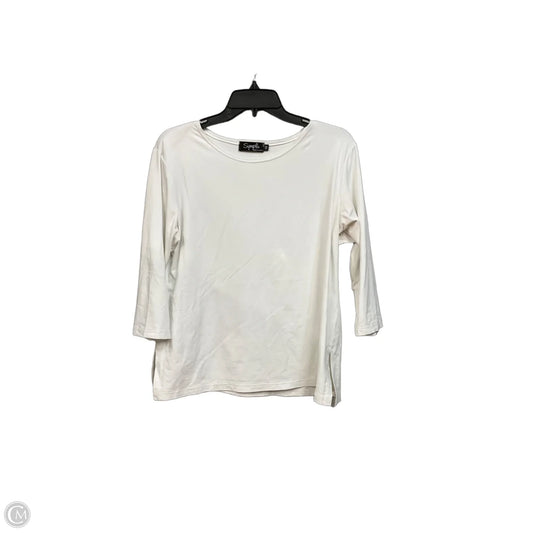 Top 3/4 Sleeve By Sympli In White, Size: L