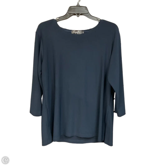 Top 3/4 Sleeve By Sympli In Navy, Size: Xl