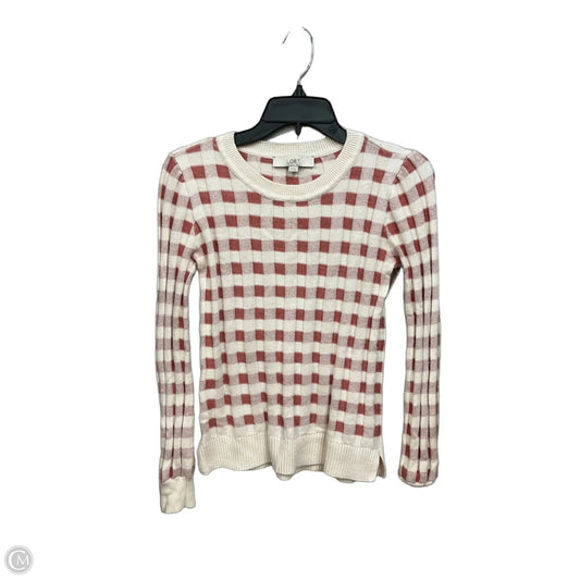 Top Long Sleeve By Loft In Plaid Pattern, Size: Xs