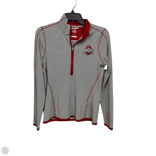 Athletic Top Long Sleeve Collar By Cutter And Buck In Striped Pattern, Size: S