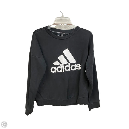 Athletic Sweatshirt Crewneck By Adidas In Black, Size: M