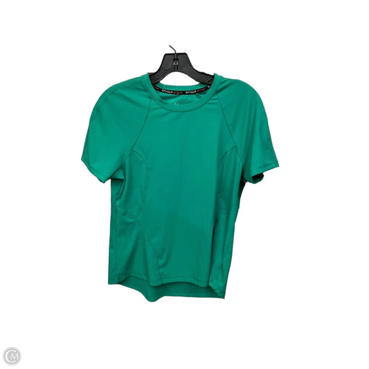 Athletic Top Short Sleeve By Spyder In Green, Size: M
