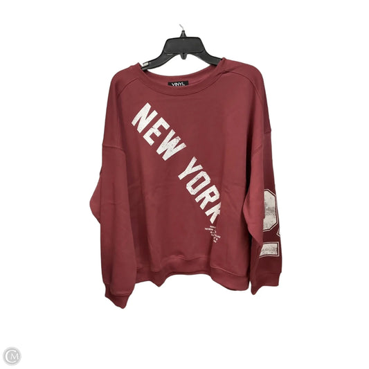 Sweatshirt Crewneck By Vinyl Icons In Maroon, Size: M