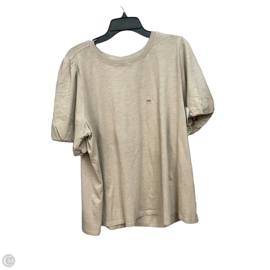 Top Short Sleeve Basic By 24/7 In Tan, Size: Xxl