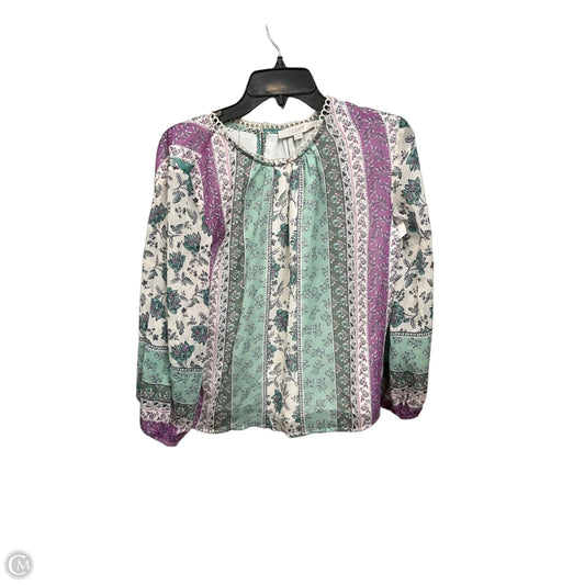 Top Long Sleeve By Loft In Floral Print, Size: S