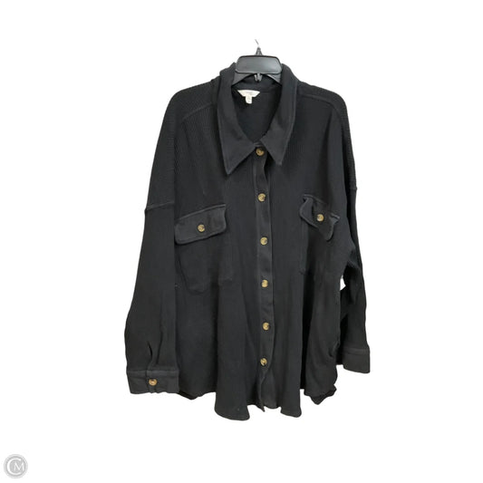 Jacket Shirt By Terra & Sky In Black, Size: 4x