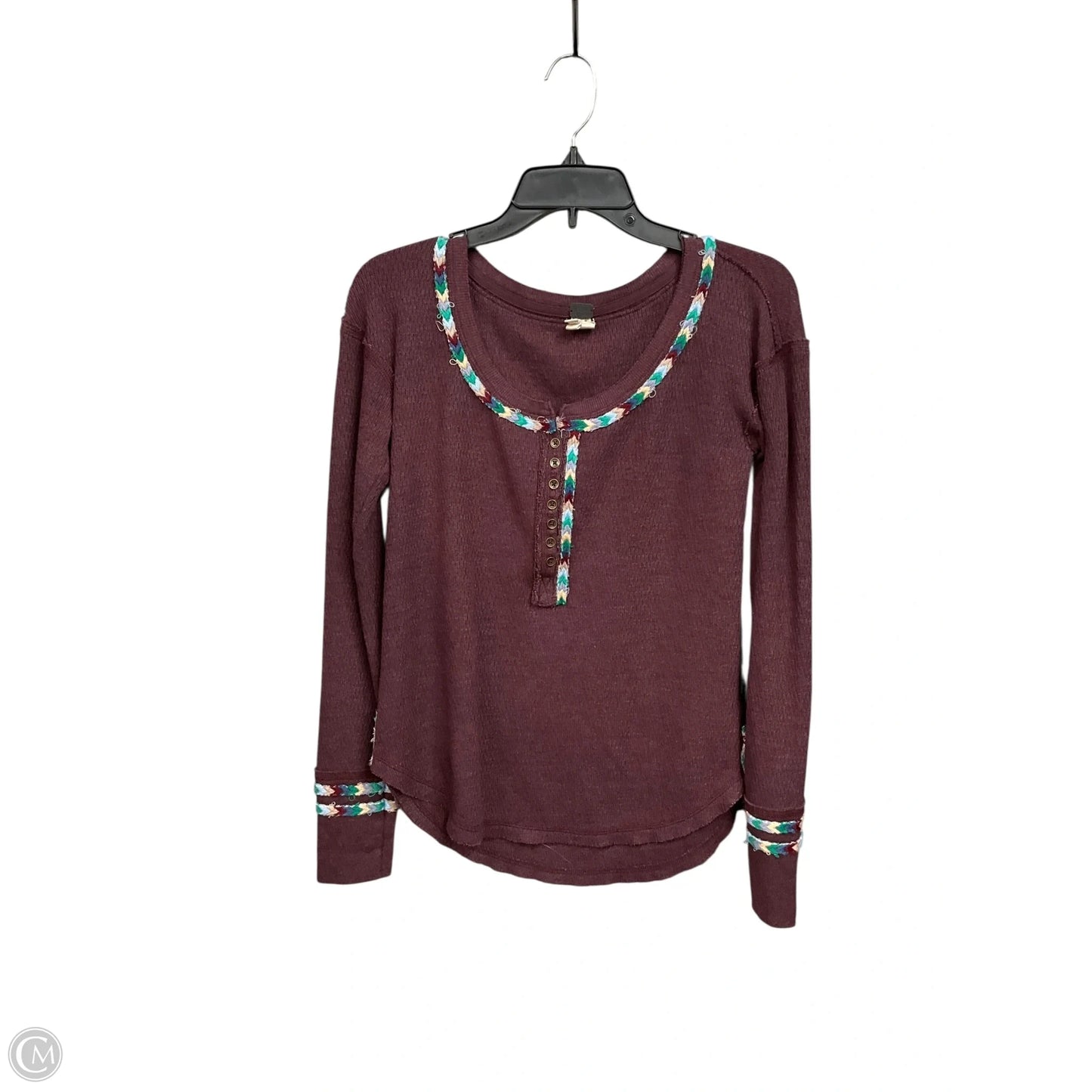 Top Long Sleeve By We The Free In Maroon, Size: Xs