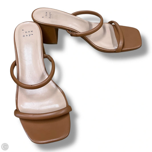 Shoes Heels Block By A New Day In Brown, Size: 8