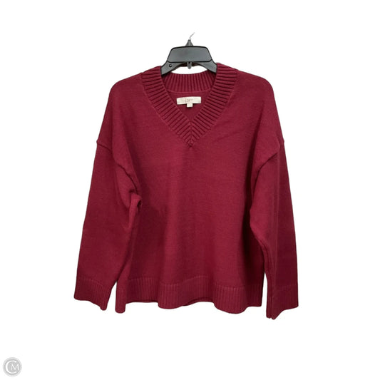 Sweater By Loft In Maroon, Size: L