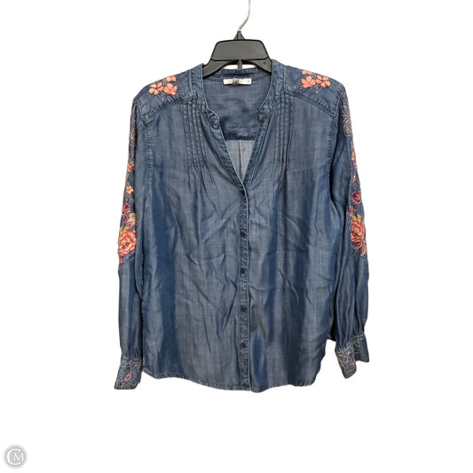 Top Long Sleeve By Chicos In Blue, Size: Xl