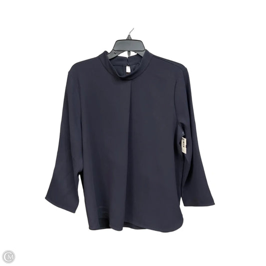 Top Long Sleeve By Ann Taylor In Navy, Size: L
