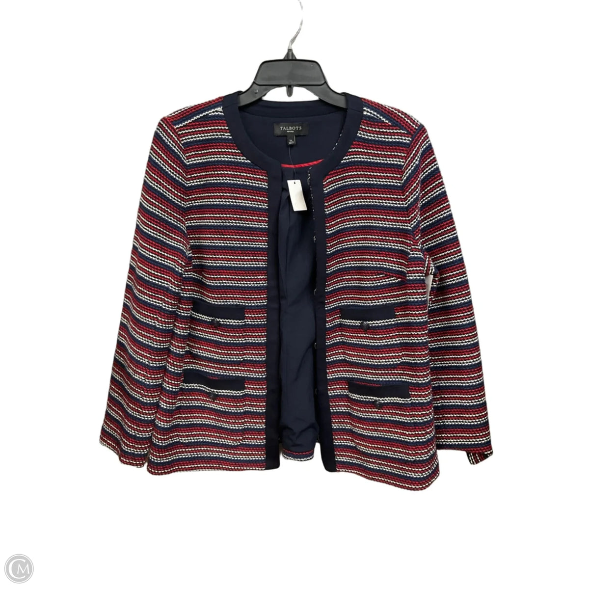 Blazer By Talbots In Striped Pattern, Size: Lp