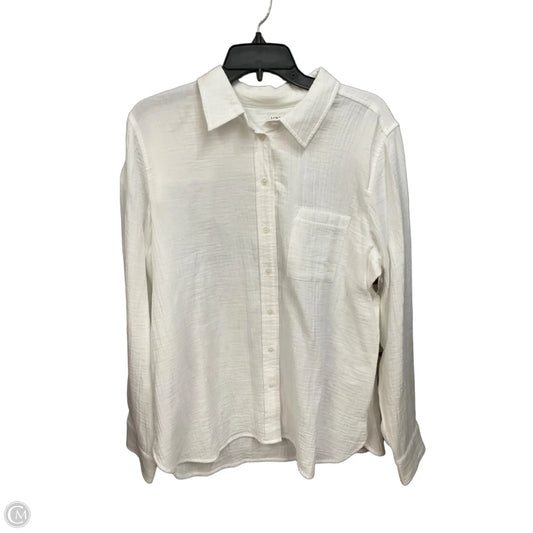 Blouse Long Sleeve By J. Crew In White, Size: L
