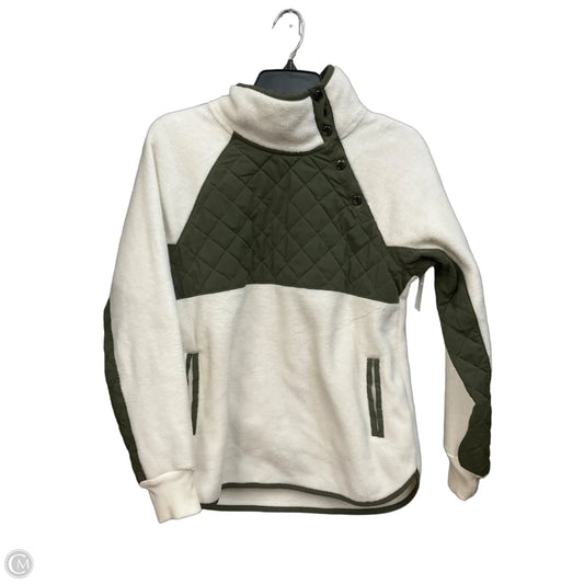 Sweatshirt Collar By Abercrombie And Fitch In Green & White, Size: S