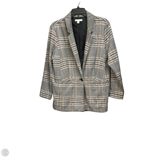 Blazer By Cato In Plaid Pattern, Size: L
