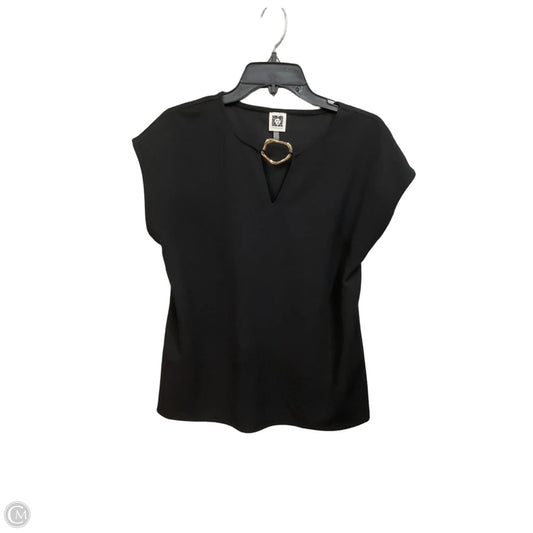 Top Short Sleeve By Anne Klein In Black, Size: M