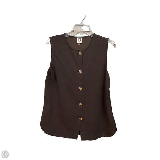 Top Sleeveless By Anne Klein In Brown, Size: L
