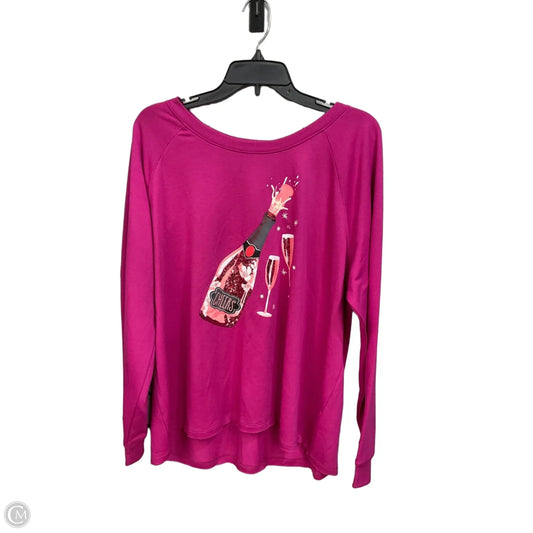 Top Long Sleeve By Cato In Pink, Size: Xl