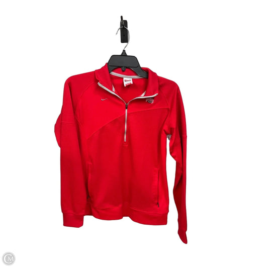 Athletic Top Long Sleeve Collar By Nike Apparel In Red, Size: M