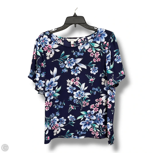 Blouse Short Sleeve By Counterparts In Floral Print, Size: Xl