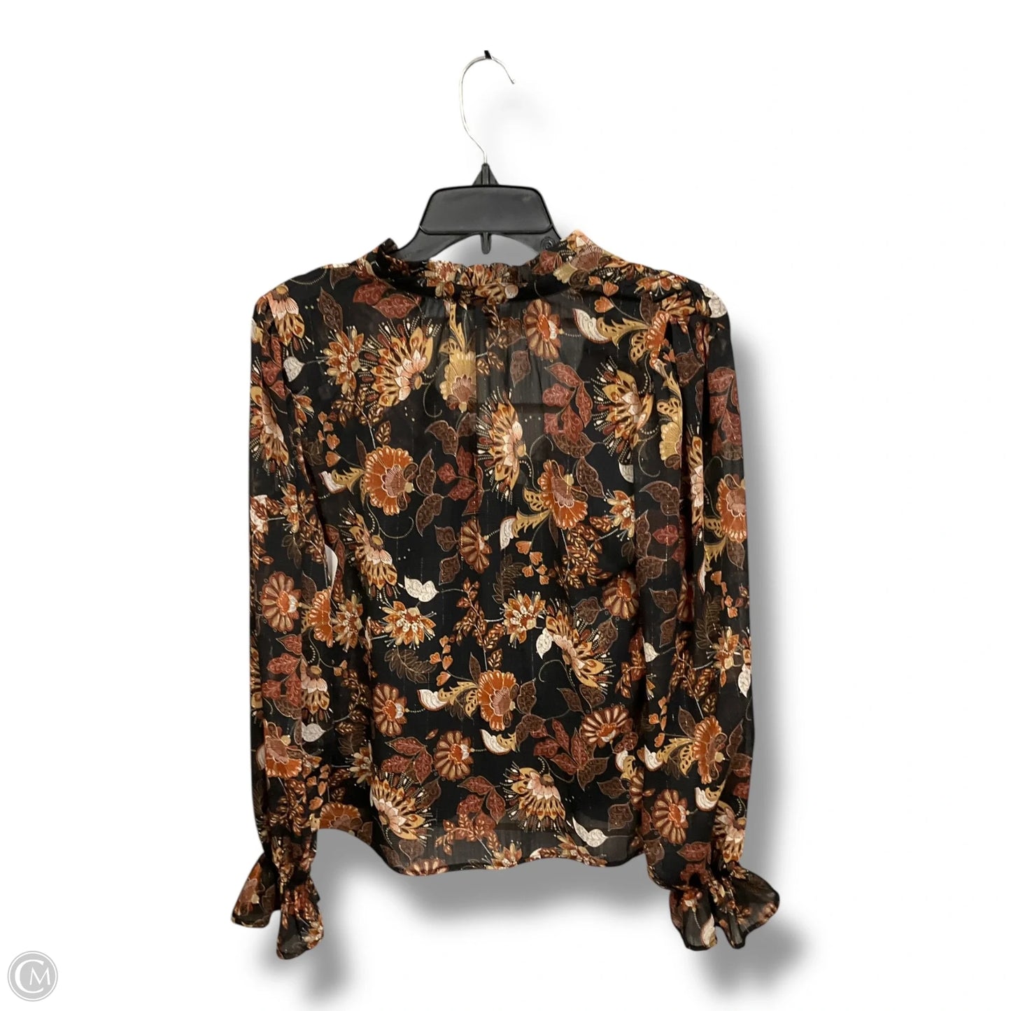 Blouse Long Sleeve By Evereve In Floral Print, Size: S