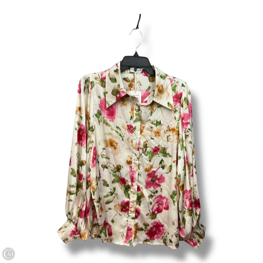 Blouse Long Sleeve By Clothes Mentor In Floral Print, Size: Xl
