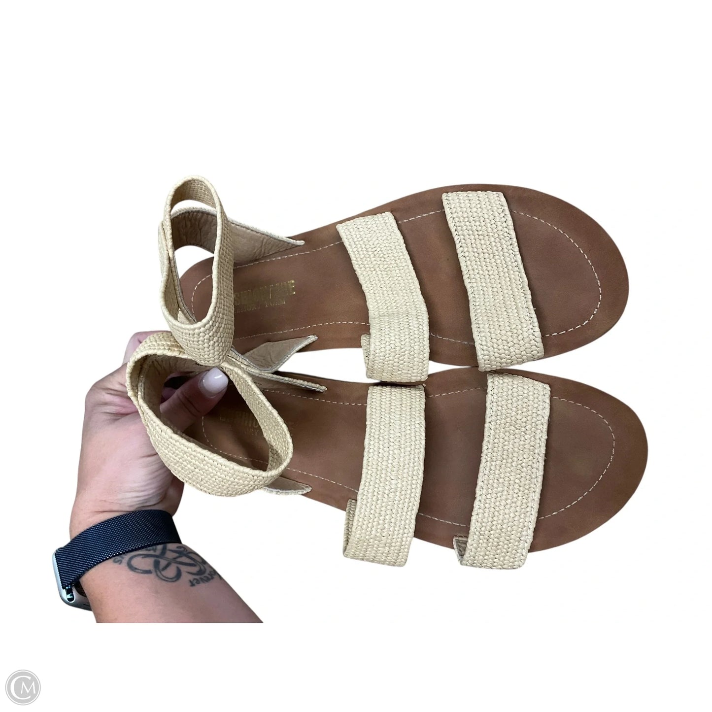Sandals Flats By Cushionaire In Tan, Size: 9