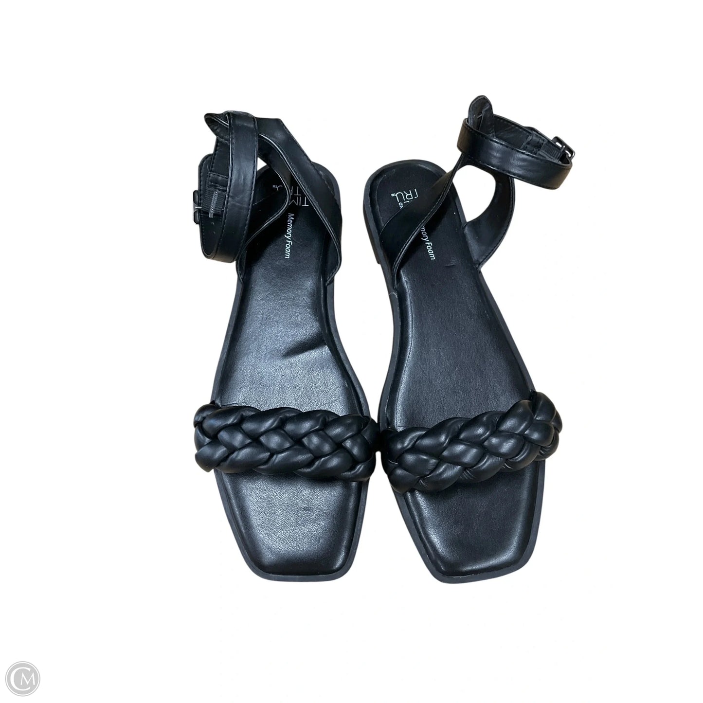 Sandals Flats By Time And Tru In Black, Size: 8