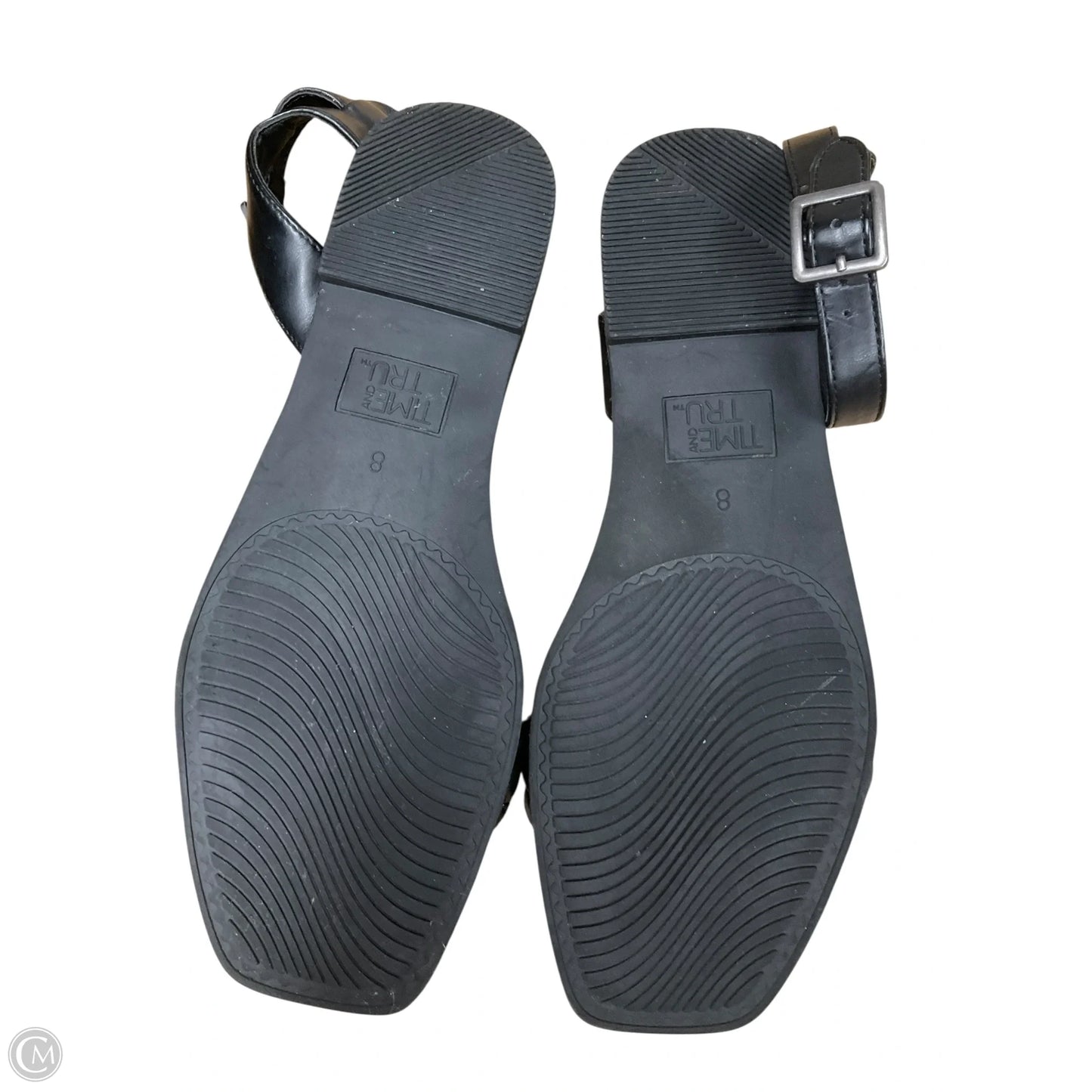 Sandals Flats By Time And Tru In Black, Size: 8