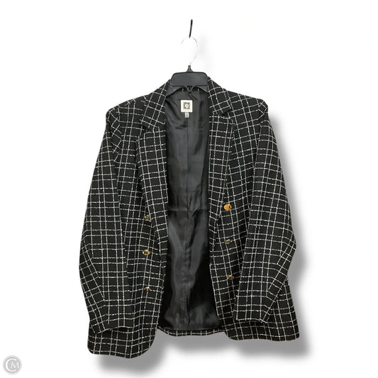 Blazer By Anne Klein In Plaid Pattern, Size: L