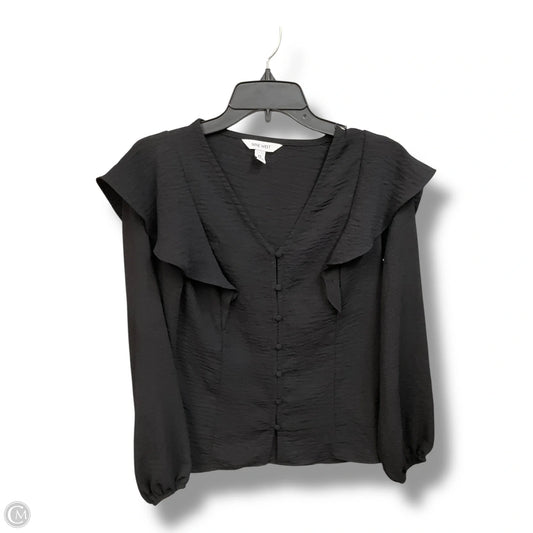 Blouse Long Sleeve By Nine West Apparel In Black, Size: Xs