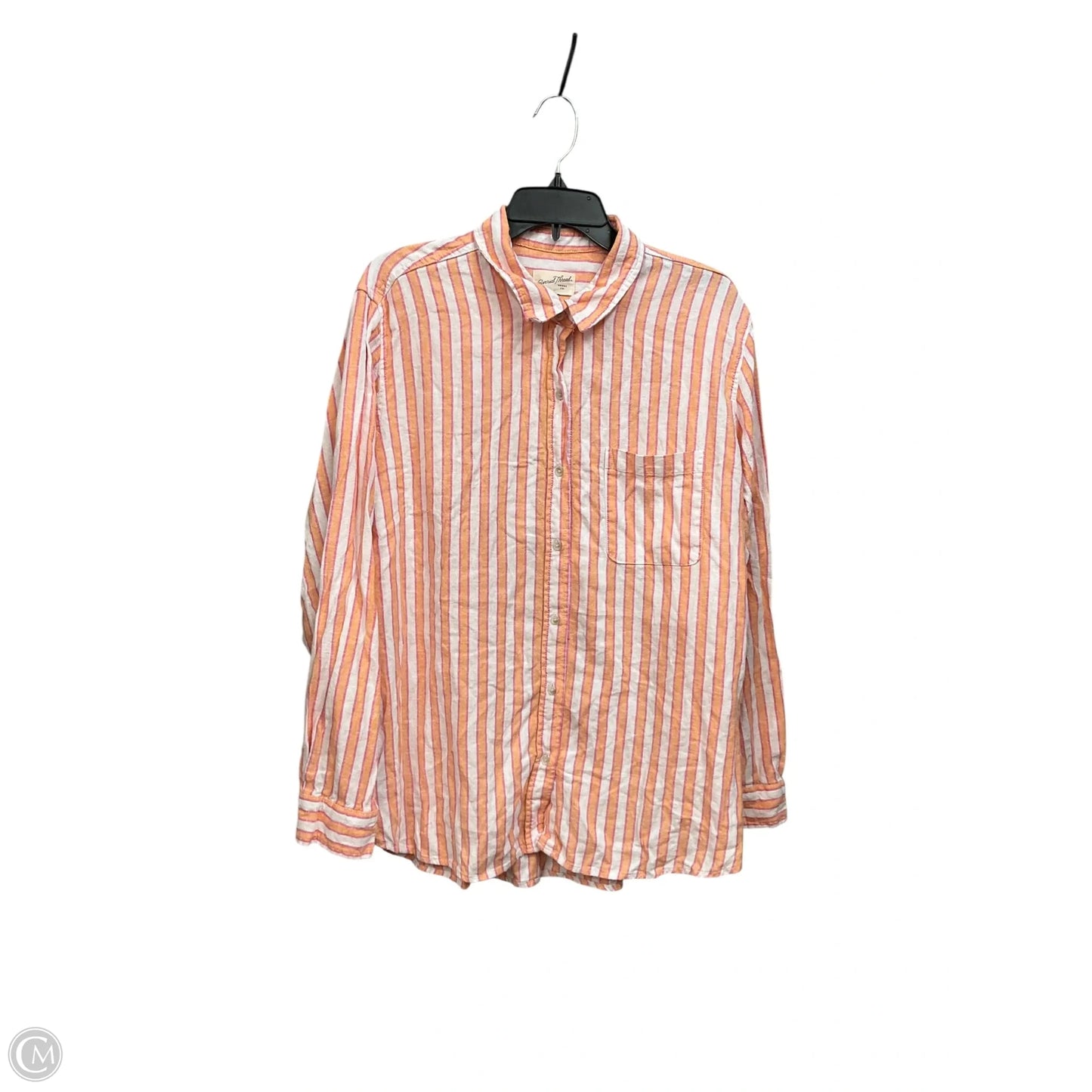 Blouse Long Sleeve By Universal Thread In Striped Pattern, Size: Xl
