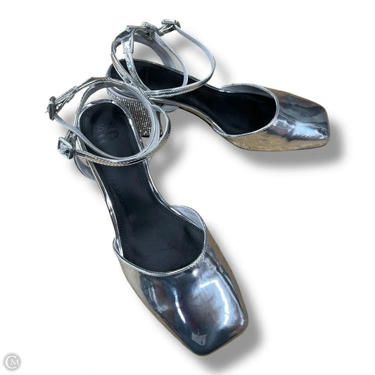 Shoes Heels Block By Asos In Silver, Size: 9