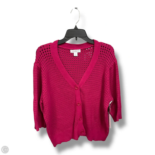Cardigan By Liz Claiborne In Pink, Size: Xl