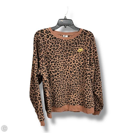 Athletic Sweatshirt Crewneck By Nike Apparel In Animal Print, Size: L