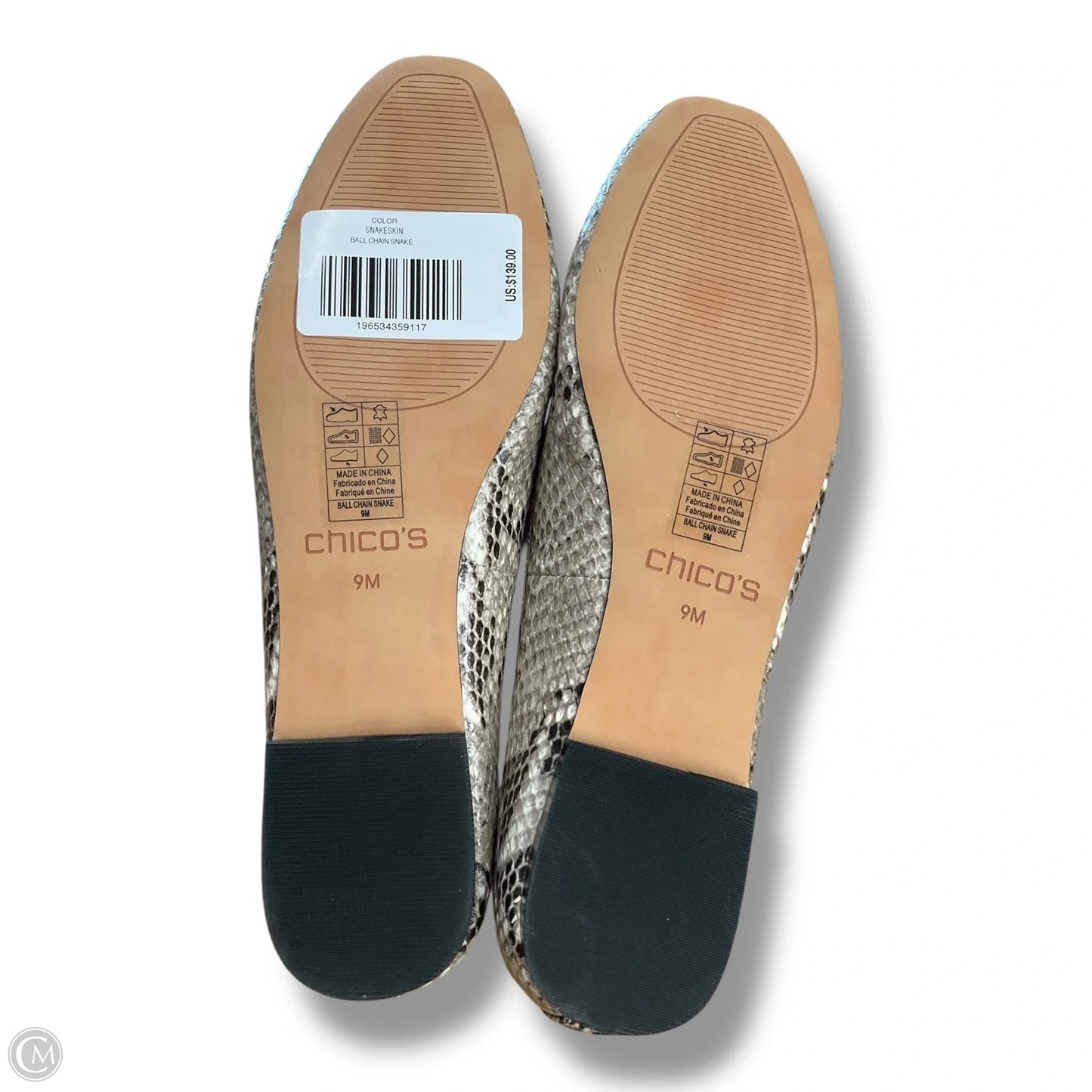 Shoes Flats By Chicos In Snakeskin Print, Size: 9