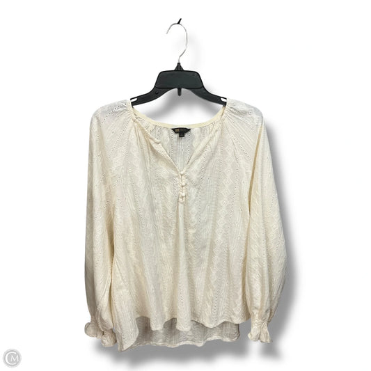 Top Long Sleeve Designer By Frye In Cream, Size: L