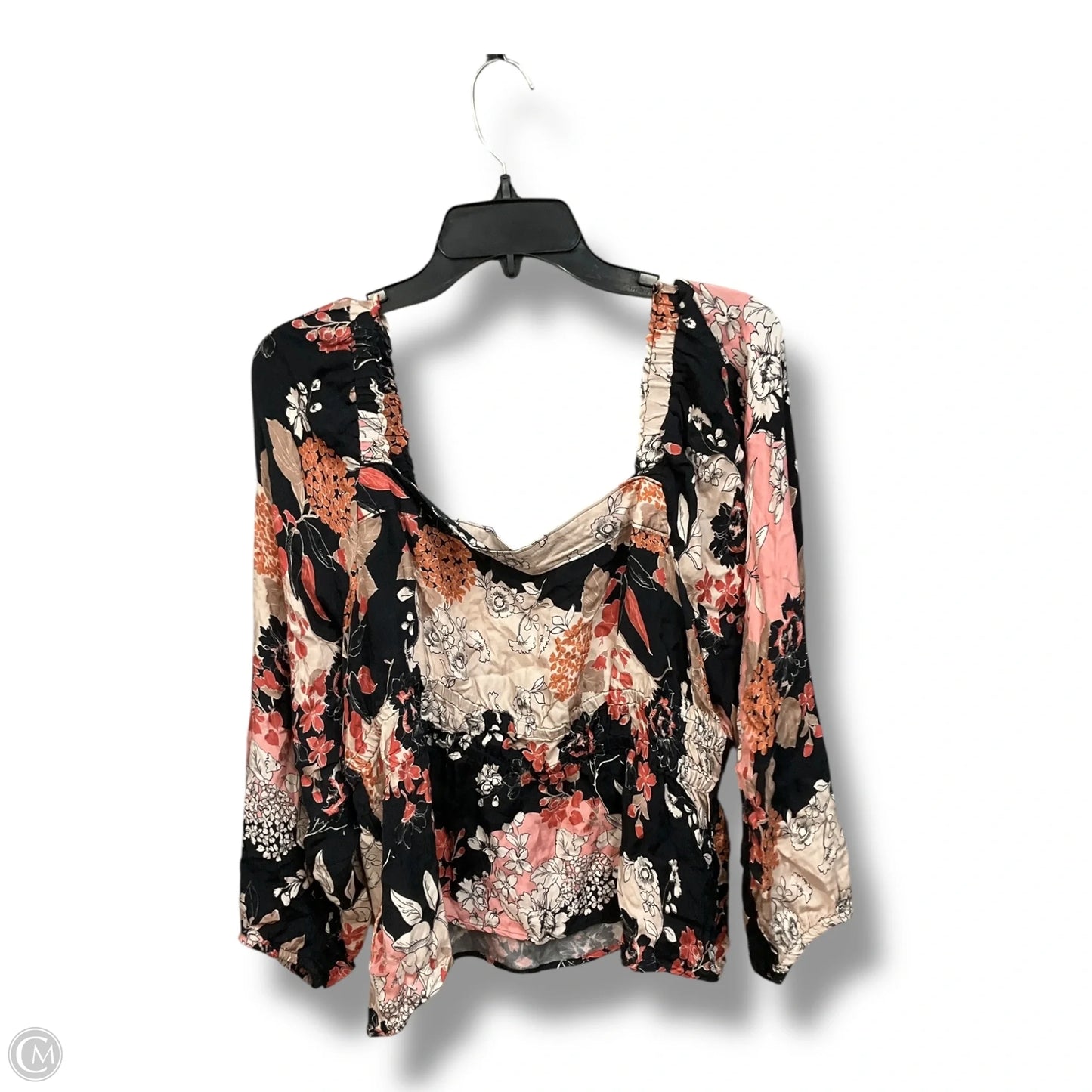 Blouse Long Sleeve By Spartina In Floral Print, Size: Xl