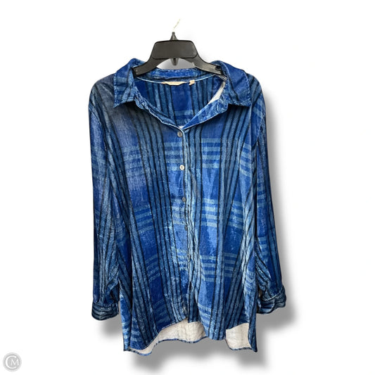 Tunic Long Sleeve By Soft Surroundings In Plaid Pattern, Size: Xl