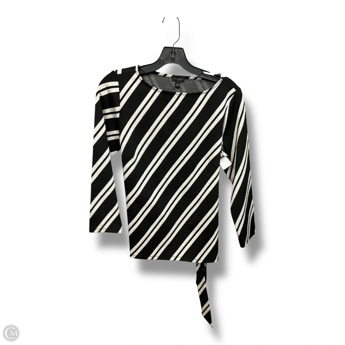 Top 3/4 Sleeve By Ann Taylor In Striped Pattern, Size: S