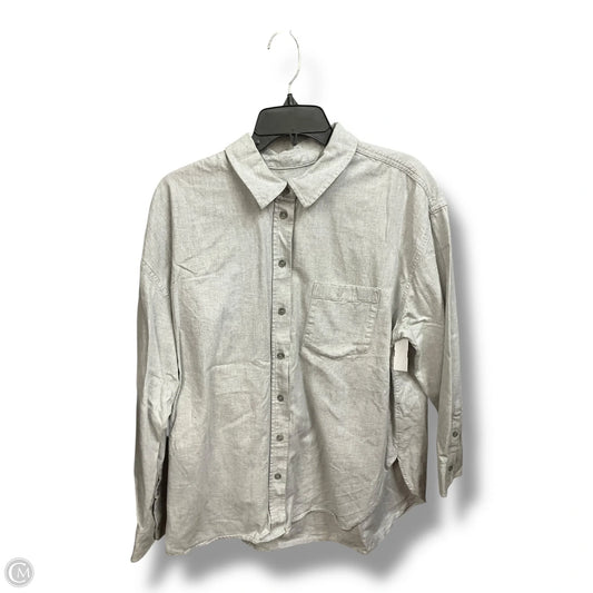 Blouse Long Sleeve By Universal Thread In Grey, Size: L