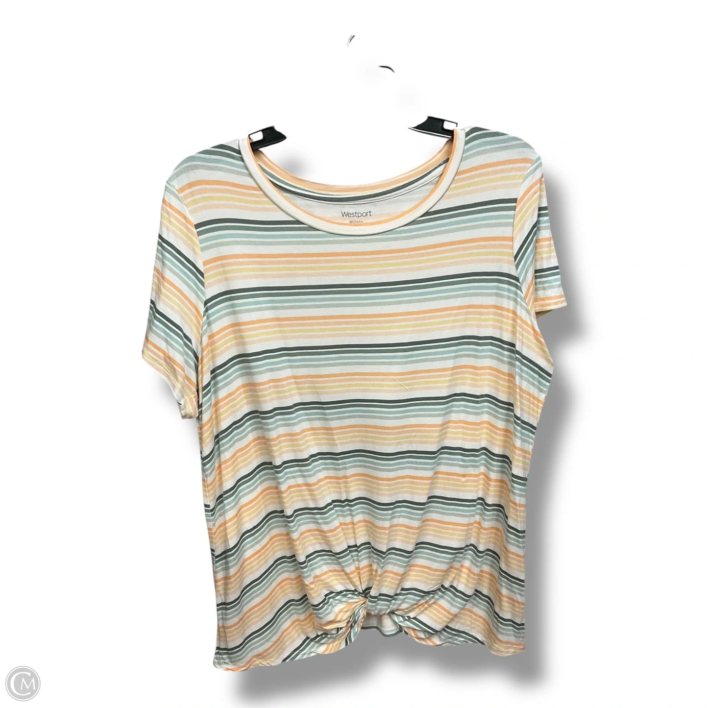 Top Short Sleeve By Westport In Striped Pattern, Size: 1x