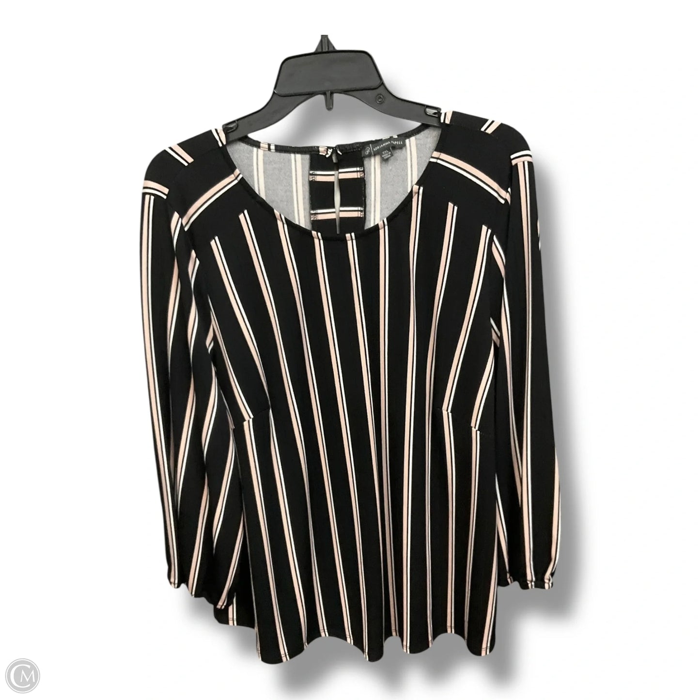 Top Long Sleeve By Adrianna Papell In Striped Pattern, Size: Xxl