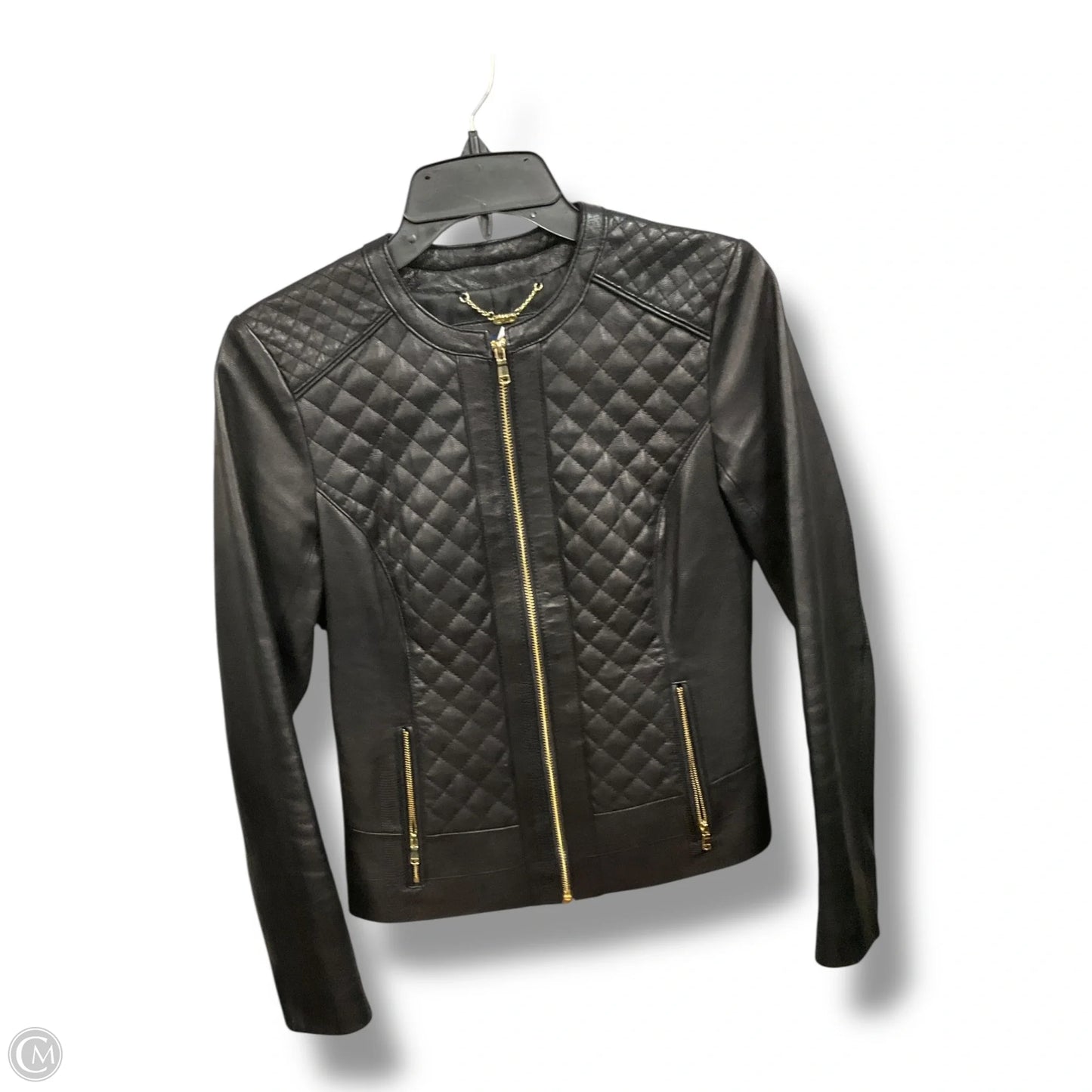 Jacket Moto By Cole-haan In Black, Size: Xs