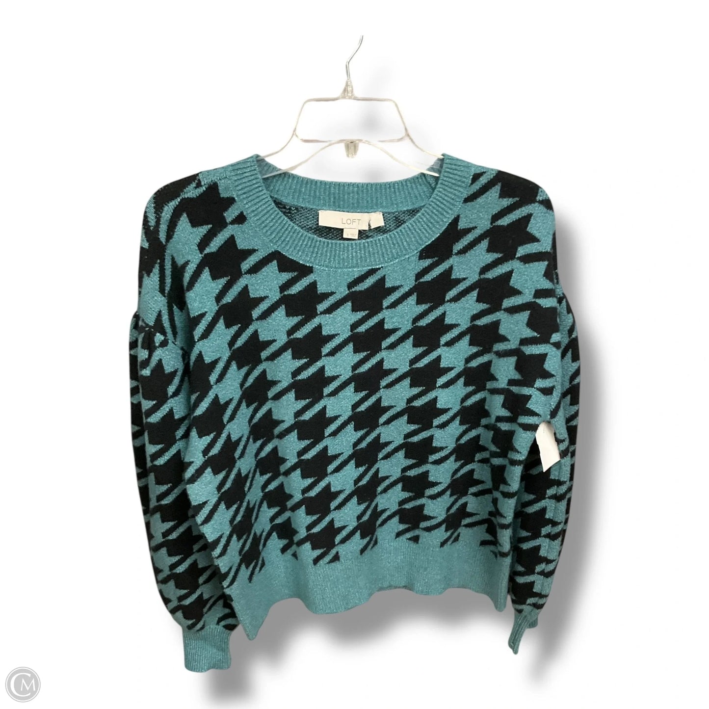 Sweatshirt Collar By Loft In Black & Green, Size: S