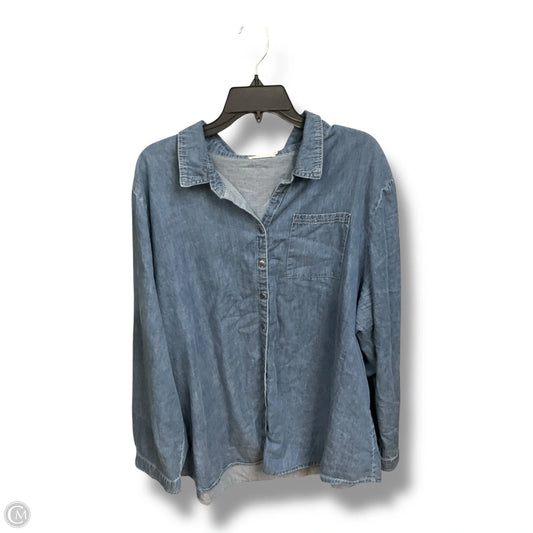 Top Long Sleeve By Ninexis In Blue, Size: 3x