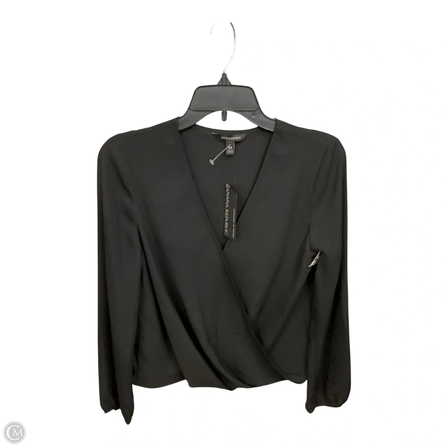 Blouse Long Sleeve By Banana Republic In Black, Size: Xs