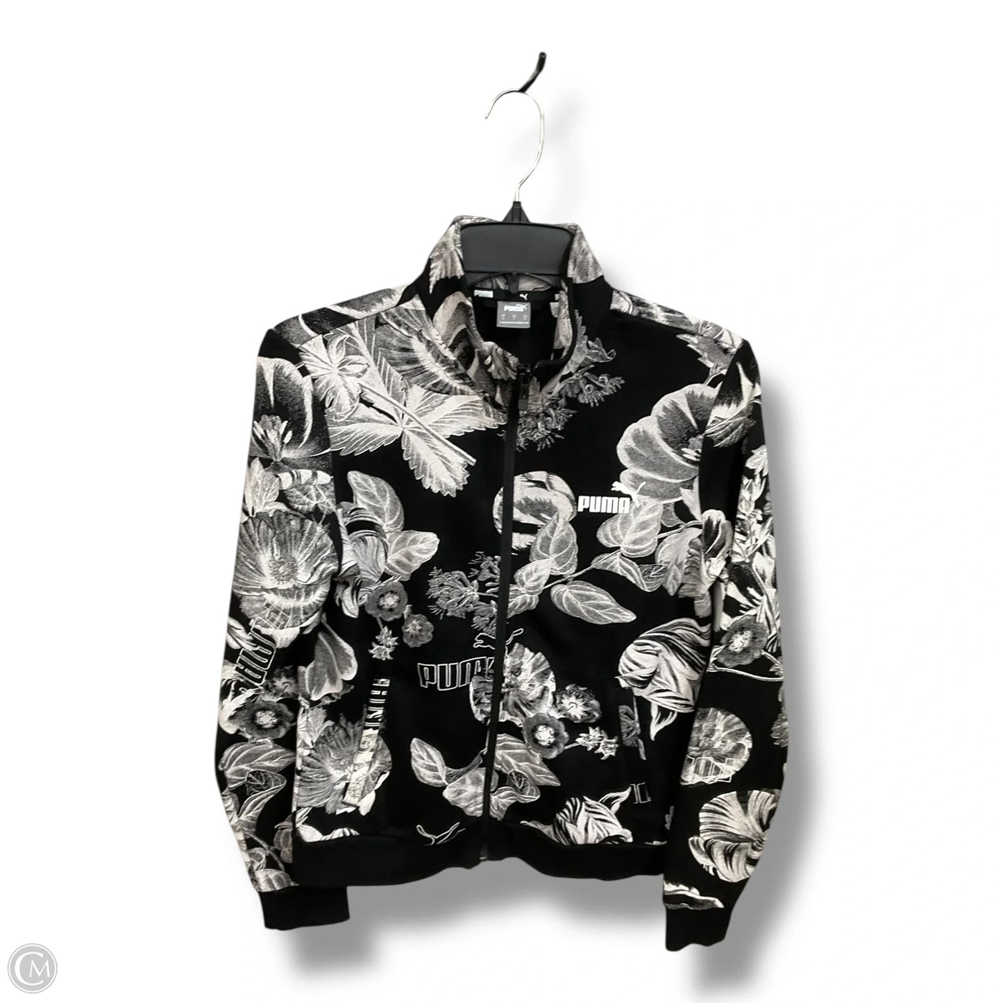 Athletic Sweatshirt Collar By Puma In Floral Print, Size: S