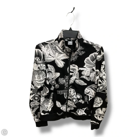 Athletic Sweatshirt Collar By Puma In Floral Print, Size: S
