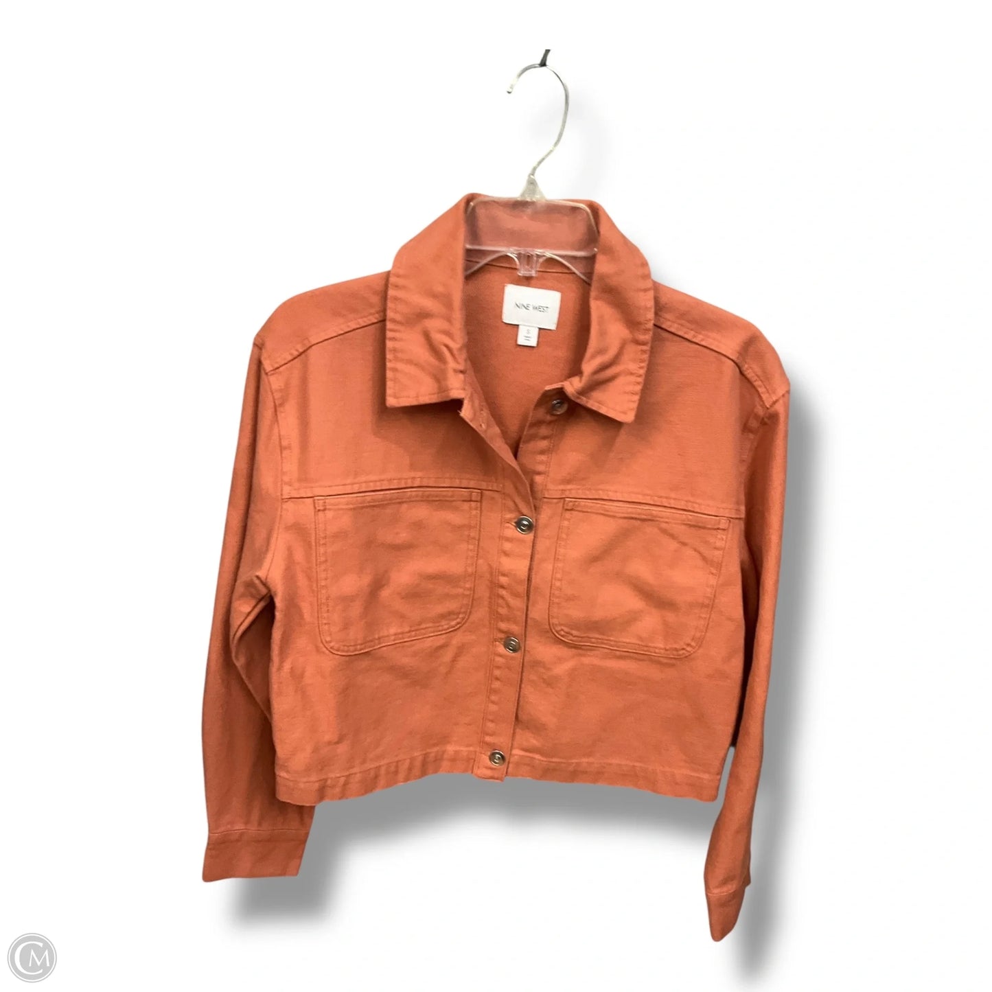 Jacket Denim By Nine West Apparel In Orange Denim, Size: S